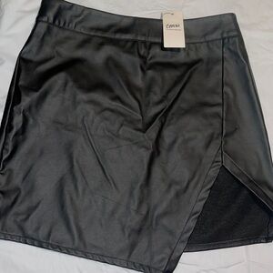 A black mini skirt